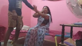 Chubby marathi stepmother with open pussy in panties sex and fucks homemade